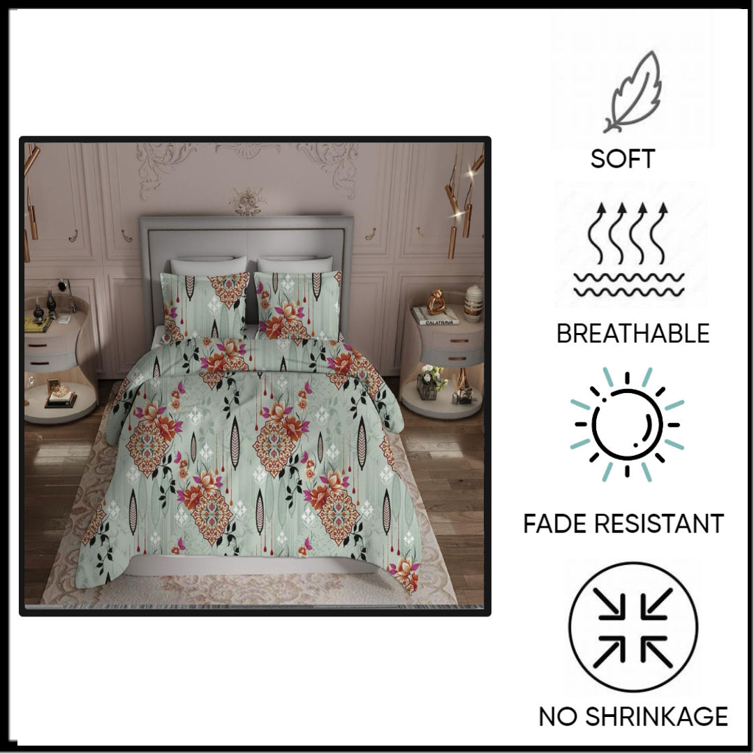 KNOTTING HOME Super Soft Microfiber 120 GSM Bedsheet with Pillow Cover | Printed Bed Sheet Set for Double Bed | Super Soft, Durable Chadar for Bedroom