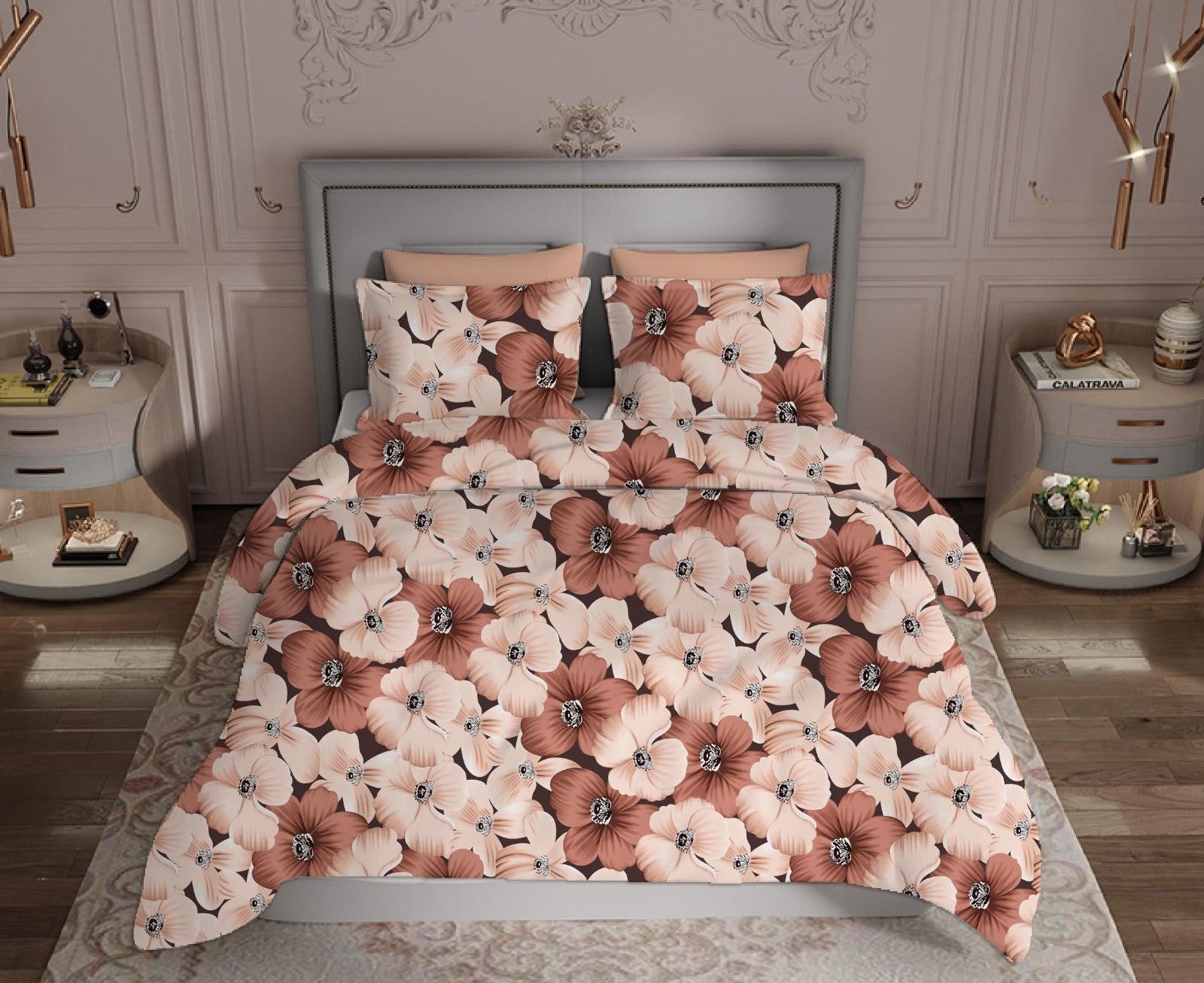 KNOTTING HOME Super Soft Microfiber 120 GSM  Bedsheet with Pillow Cover | Printed Bed Sheet Set for Double Bed | Super Soft, Durable Chadar for Bedroom