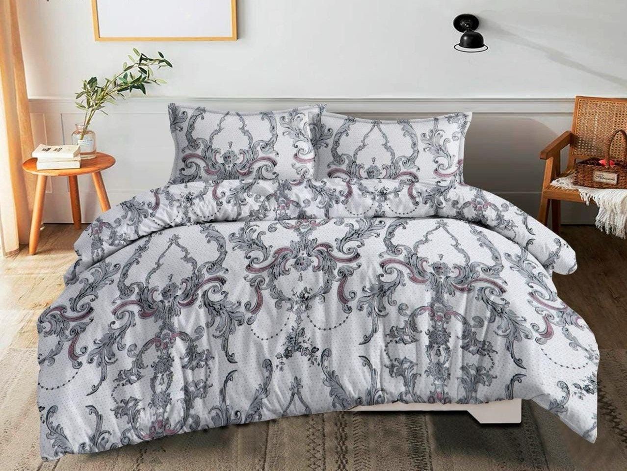 KNOTTING HOME Super Soft Microfiber 120 GSM Bedsheet with Pillow Cover | Printed Bed Sheet Set for Double Bed | Super Soft, Durable Chadar for Bedroom