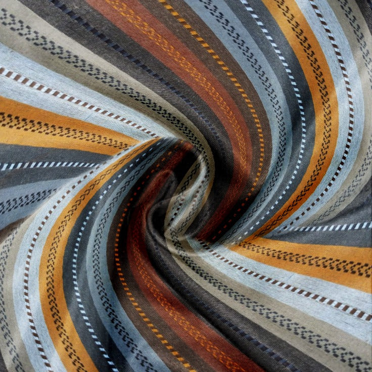 Knotting Home Cotton Salsa Stripe Cushion Cover Beige/Mustard Multicolour Large Square Throw Pillow Covers for Sofa Bed Room Living Room or Home Decor