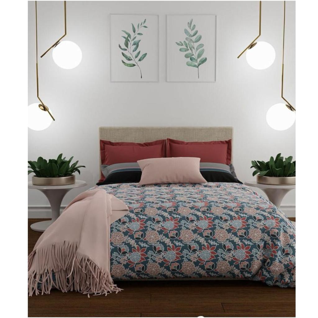 KNOTTING HOME Super Soft Microfiber 120 GSM Bedsheet with Pillow Cover | Printed Bed Sheet Set for Double Bed | Super Soft, Durable Chadar for Bedroom