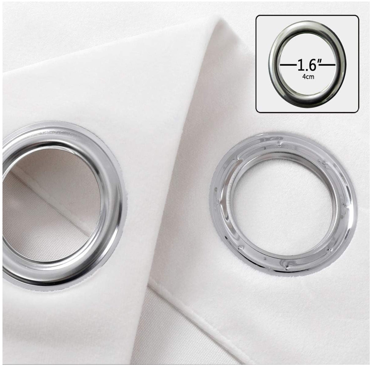 KNOTTING HOME Room Darkening Plain Velvet Eyelet Door Curtains for Living Room ,Bedroom ,Kitchen in White Color