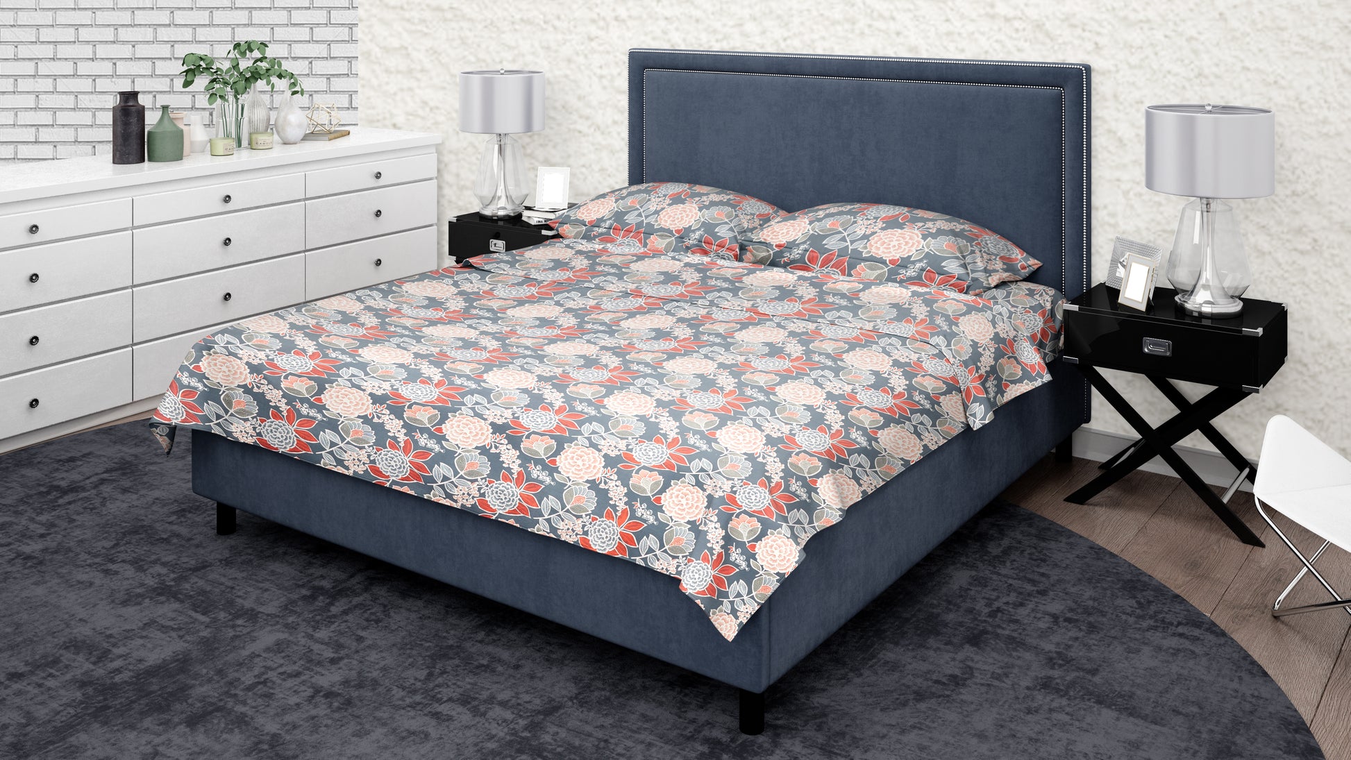 KNOTTING HOME Super Soft Microfiber 120 GSM Bedsheet with Pillow Cover | Printed Bed Sheet Set for Double Bed | Super Soft, Durable Chadar for Bedroom