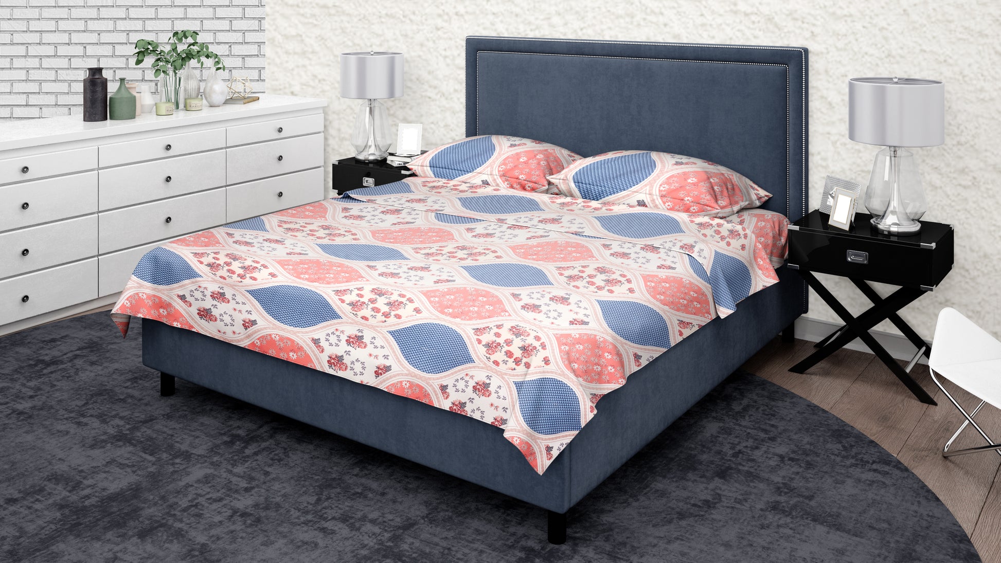 KNOTTING HOME Super Soft Microfiber 120 GSM Bedsheet with Pillow Cover | Printed Bed Sheet Set for Double Bed | Super Soft, Durable Chadar for Bedroom