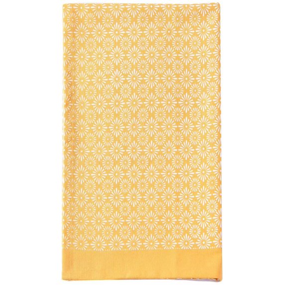 Cotton Kitchen Towels Set of 4 pcs - Absorbent Dish Towels Set |Tea Towels | Geometric Print Yellow Kitchen Dish Towels - Multi Purpose Kitchen Linen,Drying Dish Hand Towels 20x28 inch