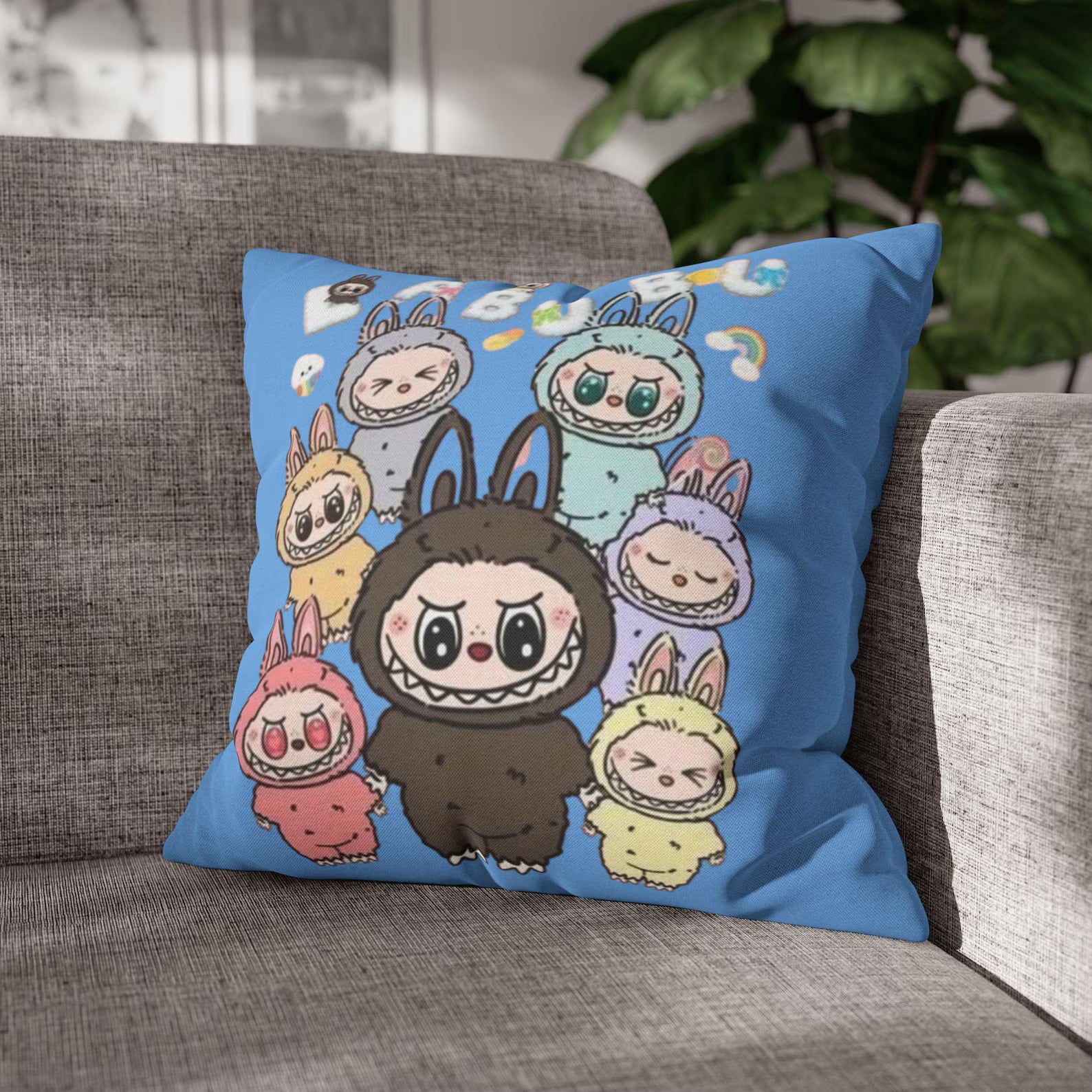 LABUBU Throw Pillow – Plush Cartoon Cushion, Playful Home Decor