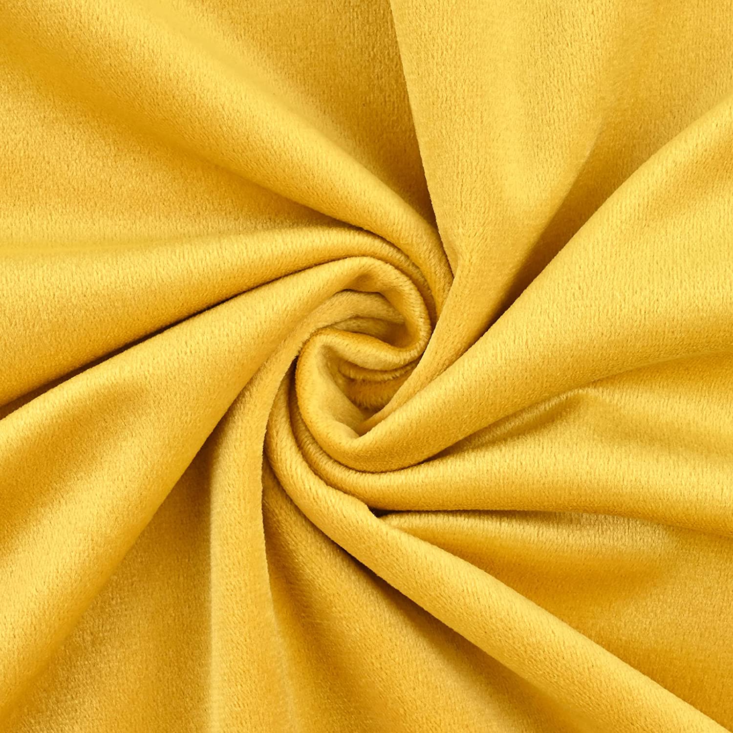 KNOTTING HOME Room Darkening Plain Velvet Eyelet Door Curtains for Living Room ,Bedroom ,Kitchen in Yellow Color
